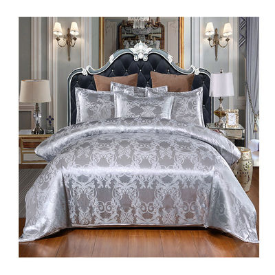 Oeko-tex Certified Europe Style Jacquard Satin Silk Comforter Sets for Hotel Bedding
