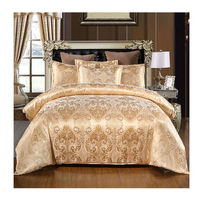 Oeko-tex Certified Europe Style Jacquard Satin Silk Comforter Sets for Hotel Bedding