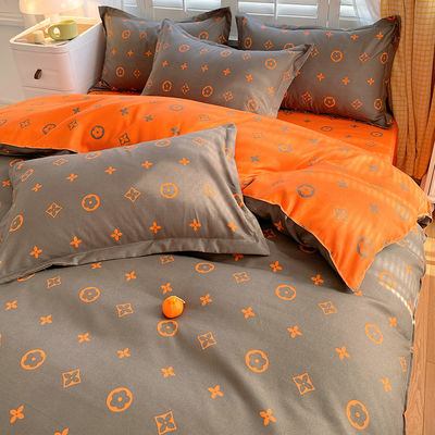 Grade A 2024 Trend Thickened Brushed Washed Cotton Bedding Four-Piece Set Sheet Wholesaler