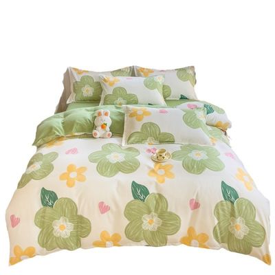 8PCS Printed Microfiber Bedding Sets with Matching Curtains in Customized Colors