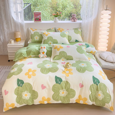 8PCS Printed Microfiber Bedding Sets with Matching Curtains in Customized Colors
