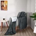 Soft Microfiber Grey Fleece Blanket 300GSM King Size 90x102 Inches by Utopia Bedding