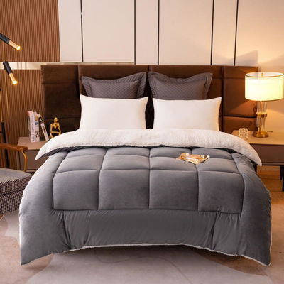 Knitted Solid Color Oeko-Tex Comforter Edredon Customizable Teenage Twin Bedding Set