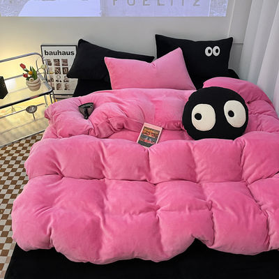 Thickened And Warm 4Pcs Set of High Weight Milk Velvet for Autumn And Winter Bedding