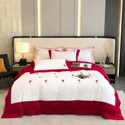 Exquisite Embroidery Craft 100% Cotton Quilt Bedding Set for Comfortable Sleep 4 Pcs