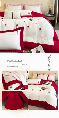 Exquisite Embroidery Craft 100% Cotton Quilt Bedding Set for Comfortable Sleep 4 Pcs