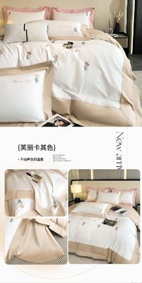 Exquisite Embroidery Craft 100% Cotton Quilt Bedding Set for Comfortable Sleep 4 Pcs