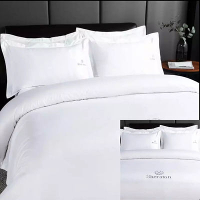 Custom Duvet Cover and Sheet White 100% Cotton Bedding Set for Luxury Hotel Comfort