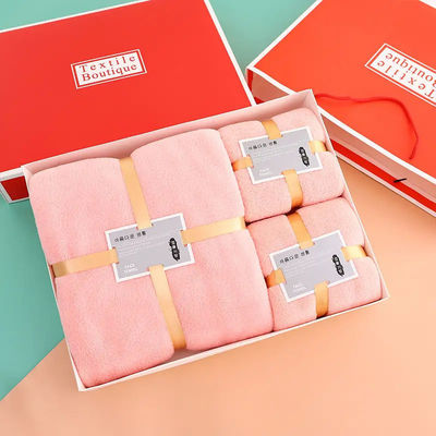 Bath Towel Set Gift for Home and Hotel in Customized Color Thick Coral Fleece