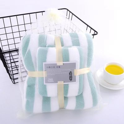 Woven Polyester Towel Bath Towel Sets Solid Color Thick Absorbent Wide Edge Wrapping