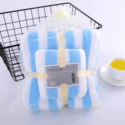 Woven Coral Fleece Bath Towel Set Wide Edge Wrapping Thick and Absorbent Ideal for Gifting