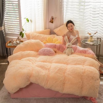 Customized 100% Polyester Autumn and Winter Mink Velvet 4-Piece Set for Cozy Bedding
