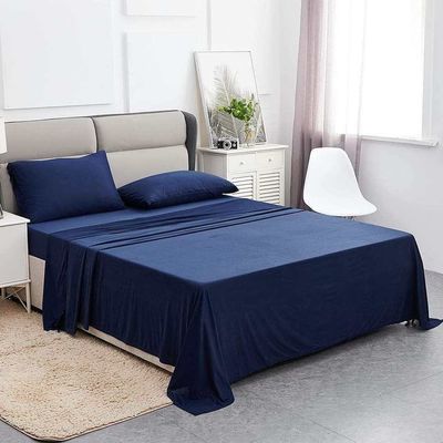 32 Fabric Count Microfiber Sheets Set with Duvet Cover Fitted Sheet and 2 Pillowcases