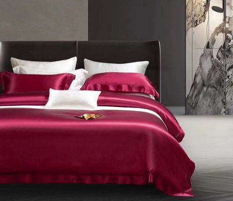 Silk Bedding Set Queen Size Satin Sheets 4 Sheets Set Bed Cover for Home Hotel Luxury