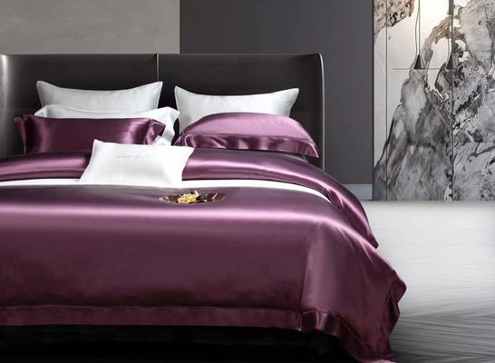 Silk Bedding Set Queen Size Satin Sheets 4 Sheets Set Bed Cover for Home Hotel Luxury