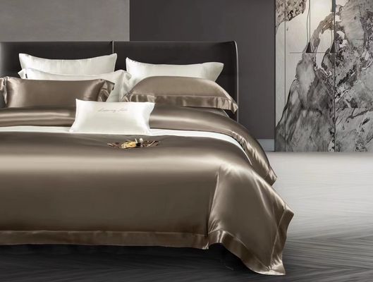 Silk Bedding Set Queen Size Satin Sheets 4 Sheets Set Bed Cover for Home Hotel Luxury