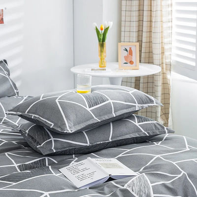 Geometric Printing Aloe Vera Cotton Four-Piece Bed Sheet Set with Reactive Printing