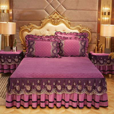 Sanding Winter Bedspread Set 4 Piece Luxury Embroidered Bedding for 2.0m 6.6 feet Size Bed