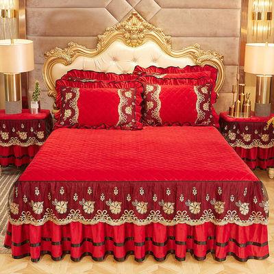 Sanding Winter Bedspread Set 4 Piece Luxury Embroidered Bedding for 2.0m 6.6 feet Size Bed