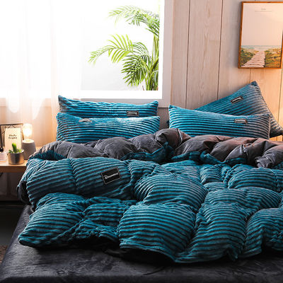 Flannel Bedding Set 4 pcs Sheet Set for Single Bed National Standards Queen/King Size