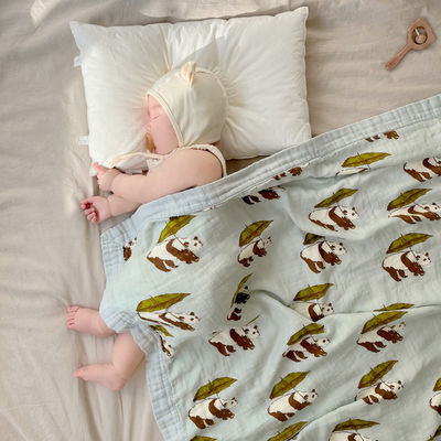 Pattern Style Baby Bamboo Cotton Gauze Bath Newborn Quilt Set for Class A Cot Bedding