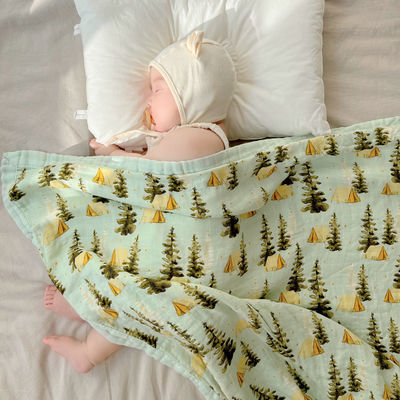 Pattern Style Baby Bamboo Cotton Gauze Bath Newborn Quilt Set for Class A Cot Bedding