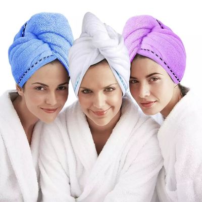 Custom Logo Hair Towel Microfiber Quick Dry Microfibre Hair Drying Towel Wrap for Women