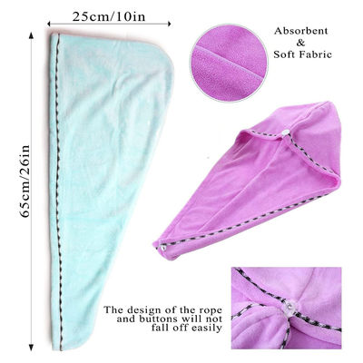 Custom Logo Hair Towel Microfiber Quick Dry Microfibre Hair Drying Towel Wrap for Women