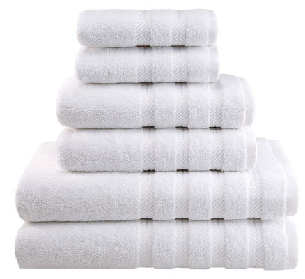 Antimicrobial 6-Piece Towel Sets 2024 Design for Customized Color Luxury White Bath Towels