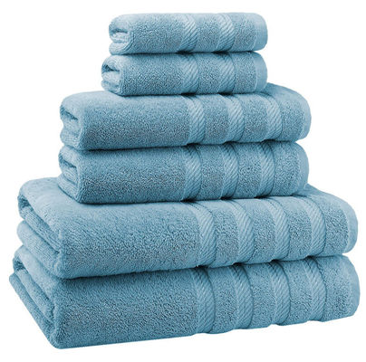 Antimicrobial 6-Piece Towel Sets 2024 Design for Customized Color Luxury White Bath Towels