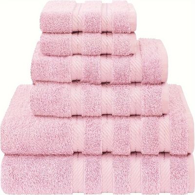 Antimicrobial 6-Piece Towel Sets 2024 Design for Customized Color Luxury White Bath Towels