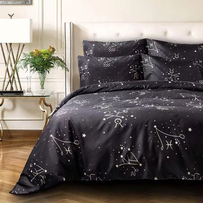 100% Cotton Microfiber Home Hotel Wedding Bedding Set with Diagonal Printing and Lace Bed Skirt