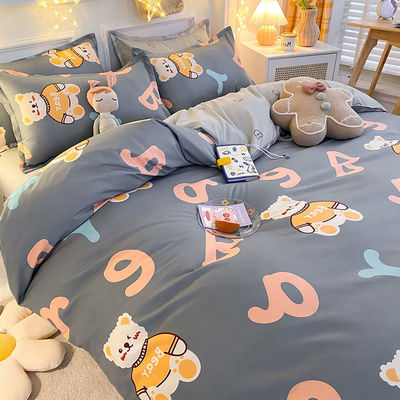 Polyester Bedding Set in Customized Color with Flat Sheet Duvet Cover and Pillowcase