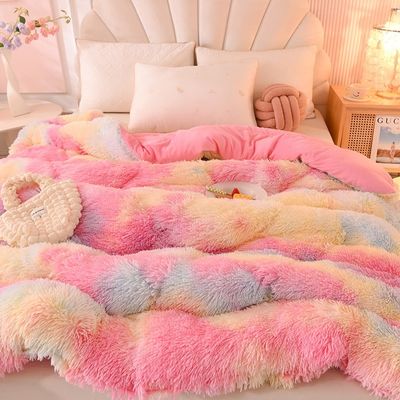 Multi Colors Thickened Warm Lamb Fleece Crystal Velvet Winter Quilt for Comfy Nights