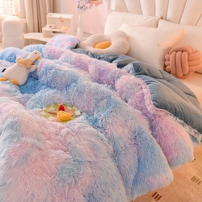2024 Quilt Blanket For Home Mink Velvet Comforter Crystal Velvet Thickened Warm Winter Summer