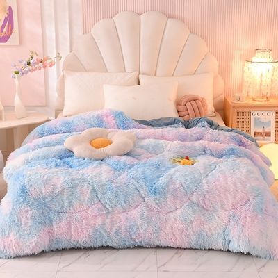 2024 Quilt Blanket For Home Mink Velvet Comforter Crystal Velvet Thickened Warm Winter Summer