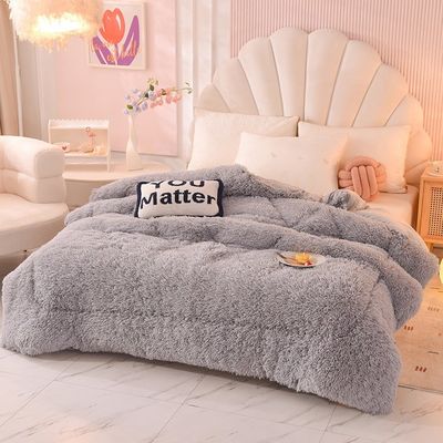 Home Textile Duvet Quilt Plush Mink Velvet Thickened Warm Lamb Fleece Quilt for Winter
