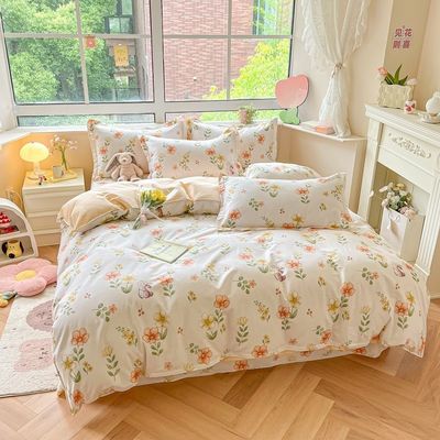 Wedding Four-piece Kit Bedding Duvet Quilt Cartoon Cotton Bed Set Luxury Bed Sheets