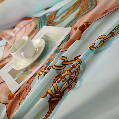 Diagonal Pattern Designer Digital Printing 4 PCS Bedding Sets Color Fastness Grade 4