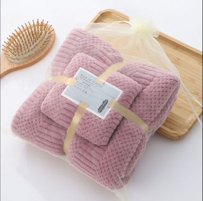 Custom Microfiber Quick Dry Plush Coral Fleece Soft Towel Set Hotel Bath Towels 250gsm