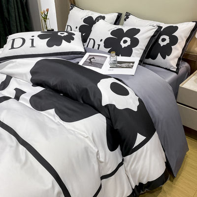 Sustainable Luxury Home Textile Designer Bedding Set with Flower Bed Duvet Cover