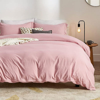 Polyester Filling Washable Bedding Set with Solid Pattern Type and Zipper Closure