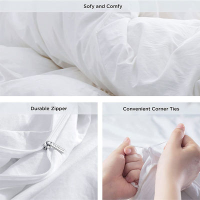 Polyester Filling Washable Bedding Set with Solid Pattern Type and Zipper Closure