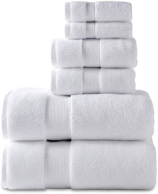 6 Piece Towel Bath Custom Luxury Towel Sets 100% Cotton Rectangle Shape Samples