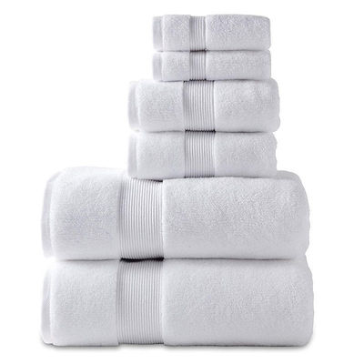 6 Piece Towel Bath Custom Luxury Towel Sets 100% Cotton Rectangle Shape Samples