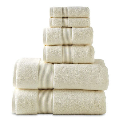 6 Piece Towel Bath Custom Luxury Towel Sets 100% Cotton Rectangle Shape Samples