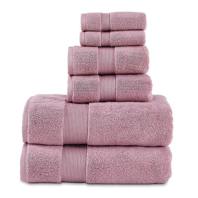 6 Piece Towel Bath Custom Luxury Towel Sets 100% Cotton Rectangle Shape Samples