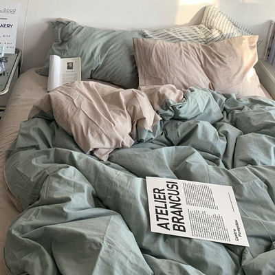 Small Fresh Cotton Bed Sheet Quilt Cover Double Spell Fashion Bedding Set Four Pieces