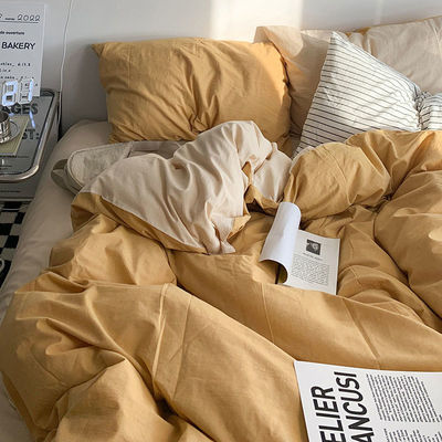 Small Fresh Cotton Bed Sheet Quilt Cover Double Spell Fashion Bedding Set Four Pieces
