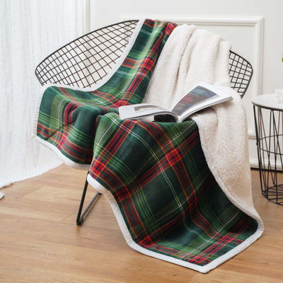 Christmas Tartan Flannel Blanket Sets Sustainable Plaid Sofa with Custom Advantage